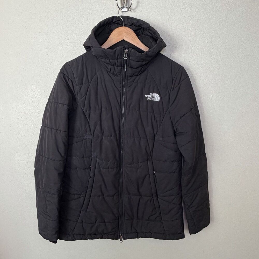 The North Face Womens M Black Full Zip Hooded Insulated Puffer Jacket Coat